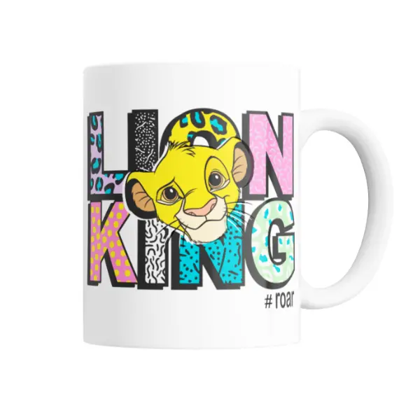 Taza de Cerámica El Rey León Simba Lion King Estampado Colorido