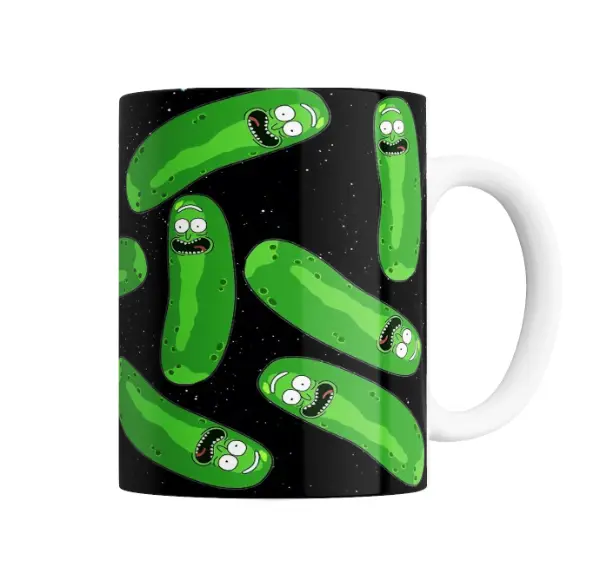Taza de Cerámica Rick and Morty Pickle Rick Estampado Espacial