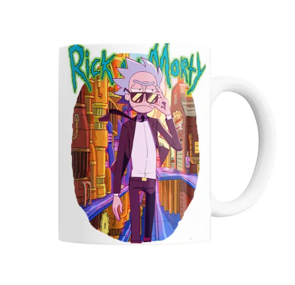 Taza de Cerámica Rick and Morty Rick con Lentes y Laboratorio