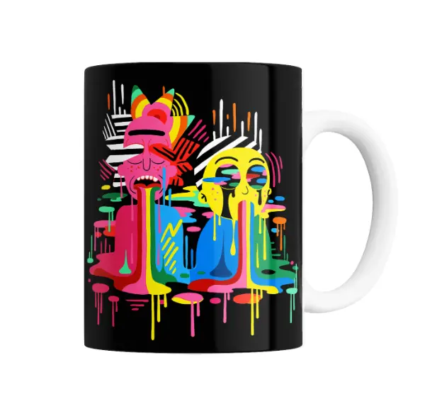 Taza de Cerámica Rick and Morty Psicodélicos Derretidos
