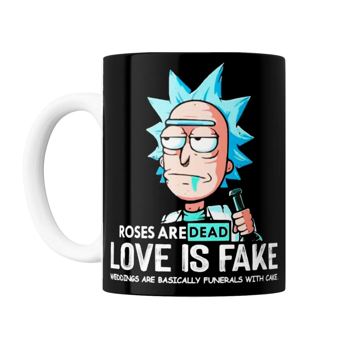 Taza de Cerámica Rick and Morty Rick Roses Are Dead Love Is Fake - vista 2