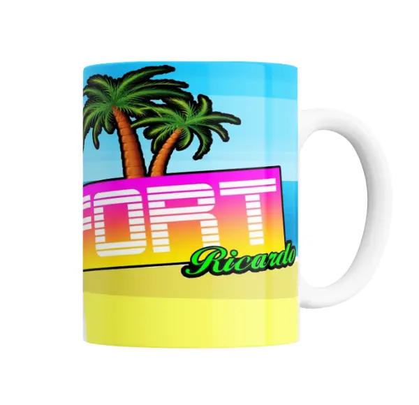 Taza de Cerámica Ricky Fort Caricatura Lentes Sonriente