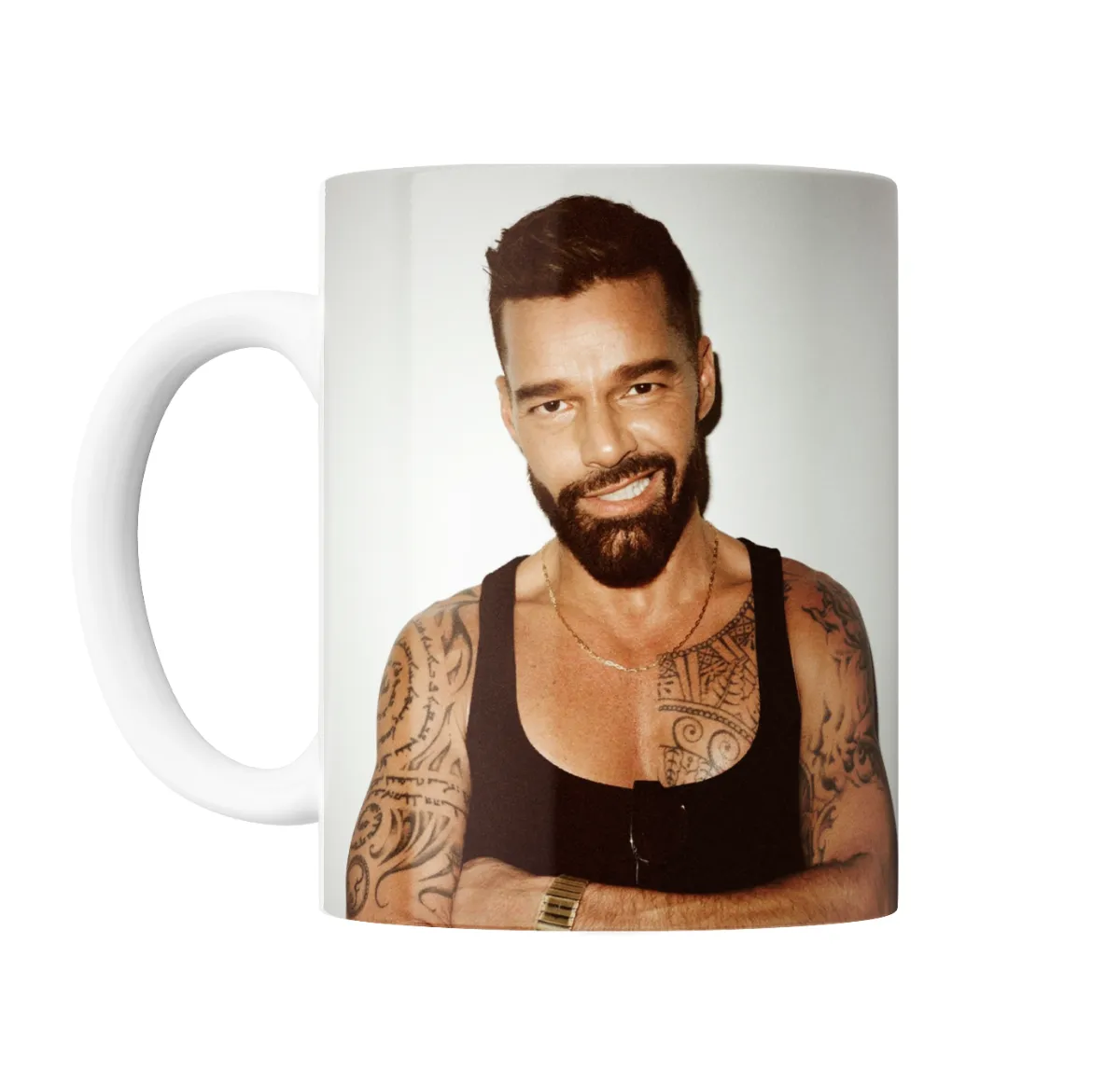 Taza de Cerámica Ricky Martin Sonrisa Tatuajes - vista 2