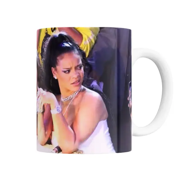 Taza de Cerámica Rihanna Meme Cara Dudosa