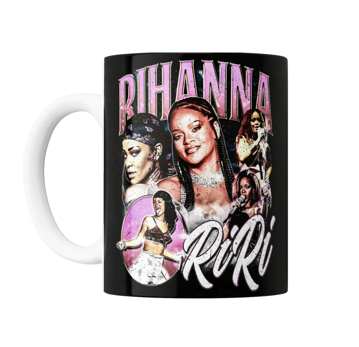 Taza de Cerámica Rihanna Riri Collage Vintage - vista 2