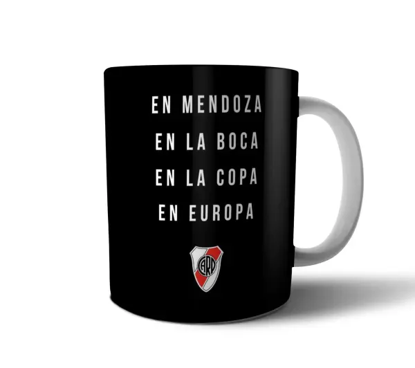 Taza de Cerámica River Plate En Mendoza En La Boca En La Copa En Europa
