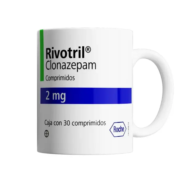 Taza de Cerámica Caja Rivotril Clonazepam 2 mg