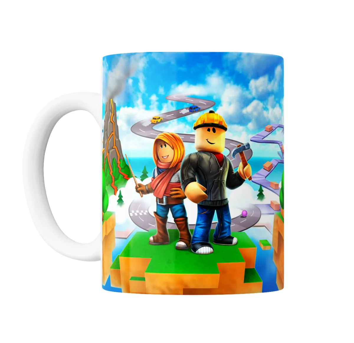 Taza de Cerámica Roblox Personajes Constructor y Aventurera - vista 2