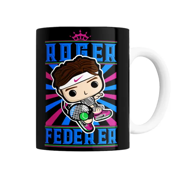 Taza de Cerámica Roger Federer Estilo Funko Pop Tenis
