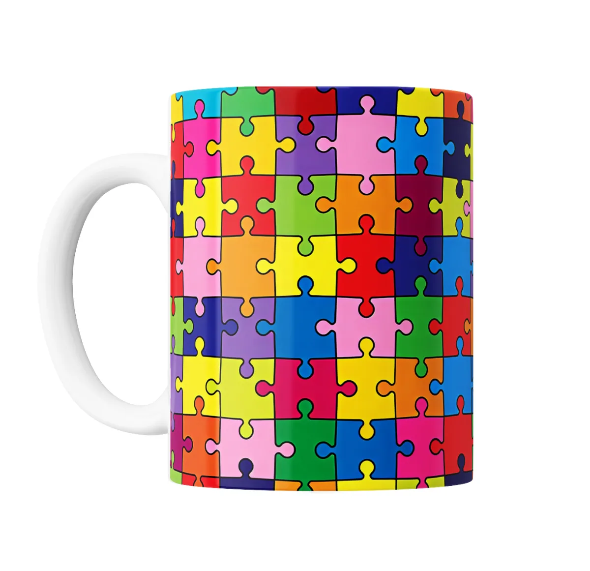 Taza de Cerámica Rompecabezas Multicolor Piezas - vista 2
