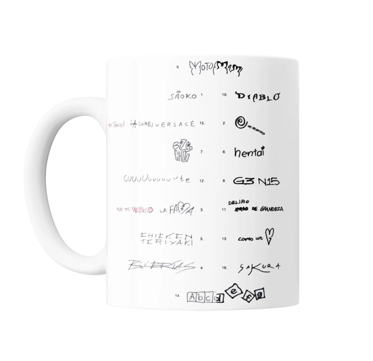 Taza de Cerámica Rosalía Motomami Tracklist - vista 2