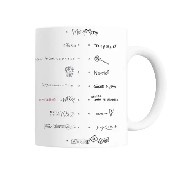 Taza de Cerámica Rosalía Motomami Tracklist