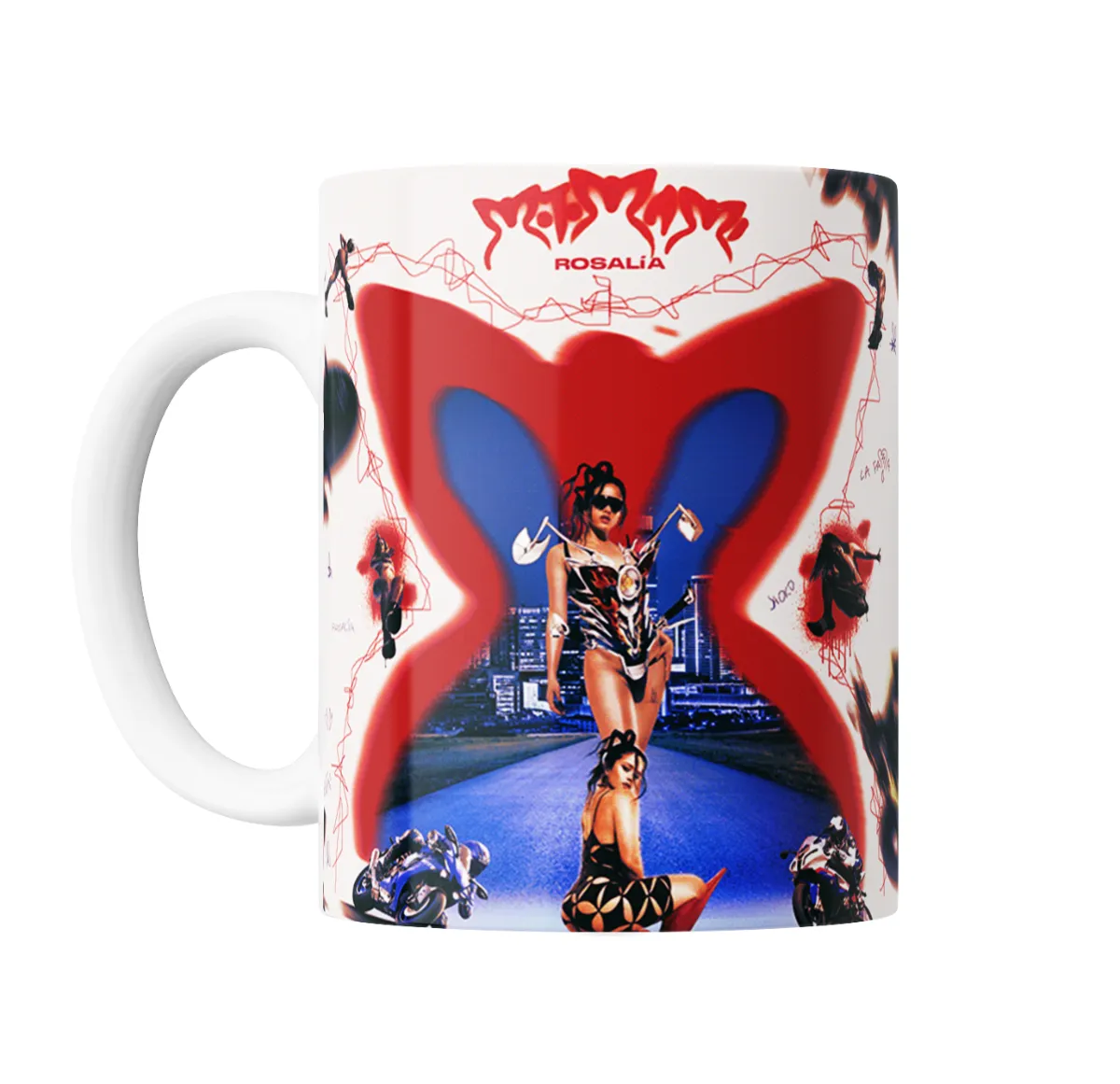 Taza de Cerámica Rosalía MOTOMAMI Mariposa Motos - vista 2