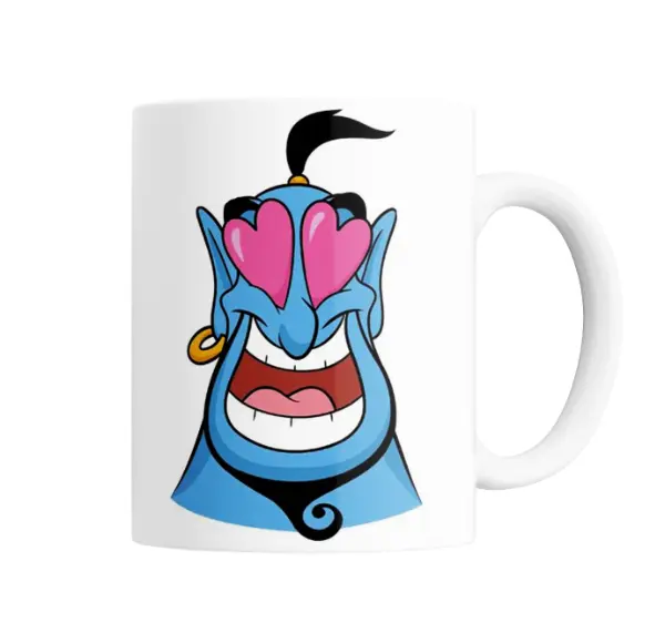 Taza de Cerámica Aladdin Genio Ojos de Corazón