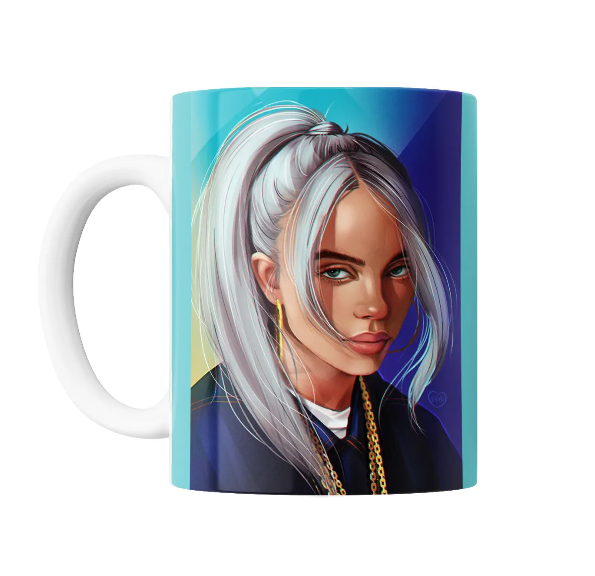 Taza de Cerámica Billie Eilish Retrato Pelo Plateado - vista 2