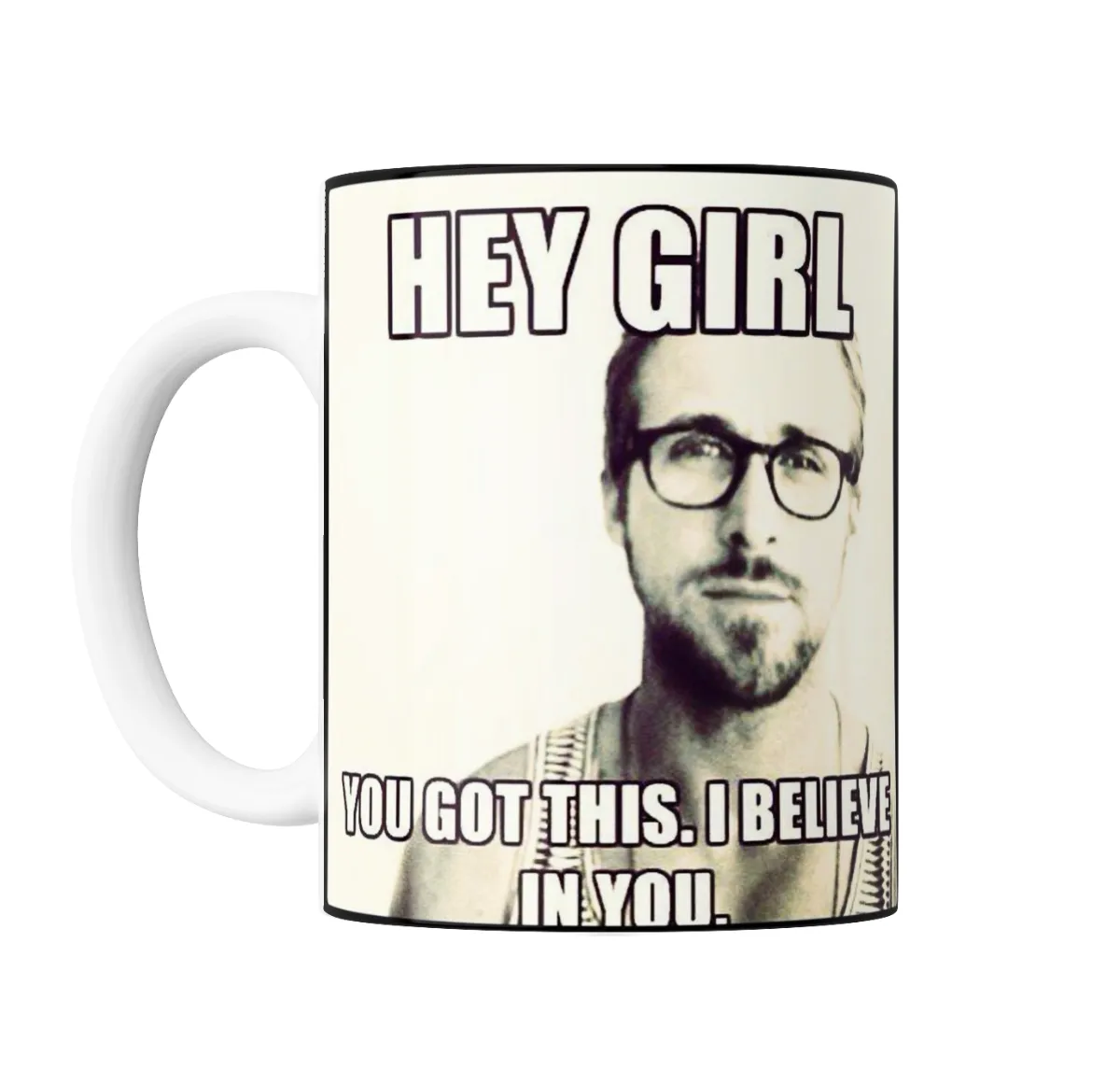 Taza de Cerámica Ryan Gosling Hey Girl Meme - vista 2