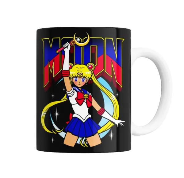 Taza de Cerámica Sailor Moon Usagi Tipografía Doom
