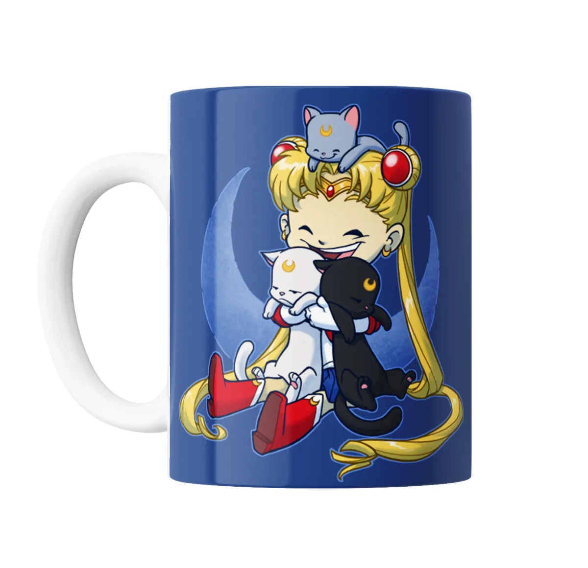 Taza de Cerámica Sailor Moon Chibi Serena con Luna, Artemis y Diana - vista 2