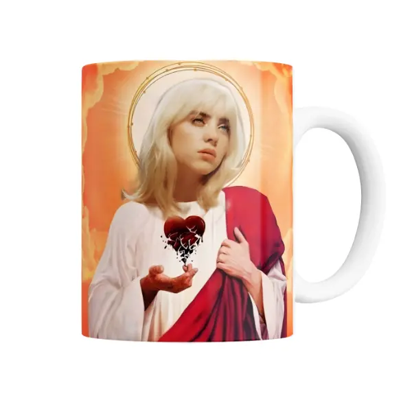 Taza de Cerámica Billie Eilish Corazón Roto Aureola
