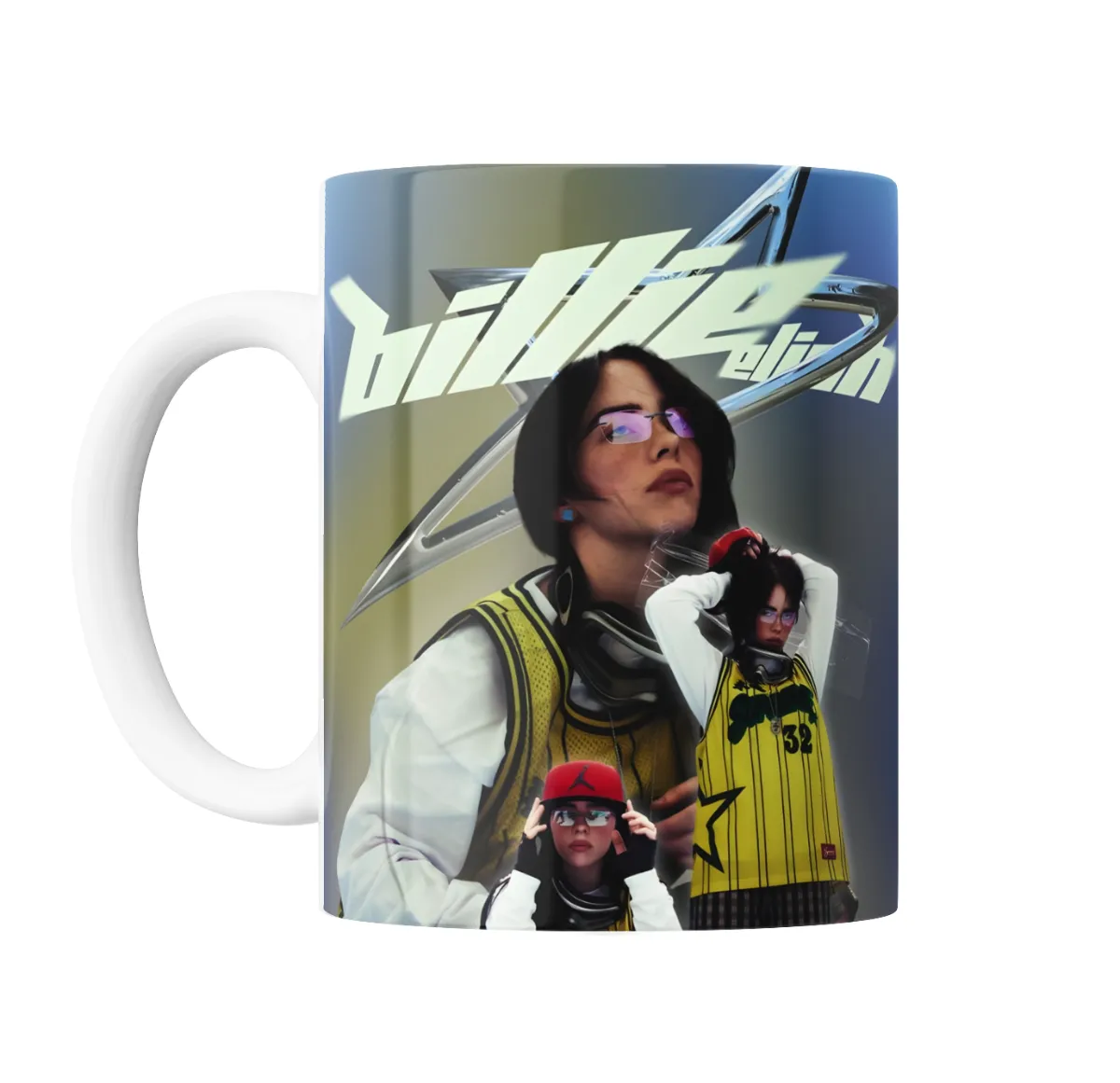 Taza de Cerámica Billie Eilish Camiseta Amarilla Estrella - vista 2