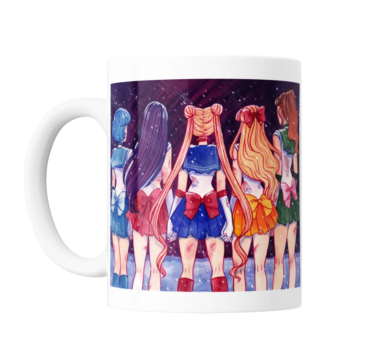 Taza de Cerámica Sailor Moon Sailors de espaldas en la nieve - vista 2