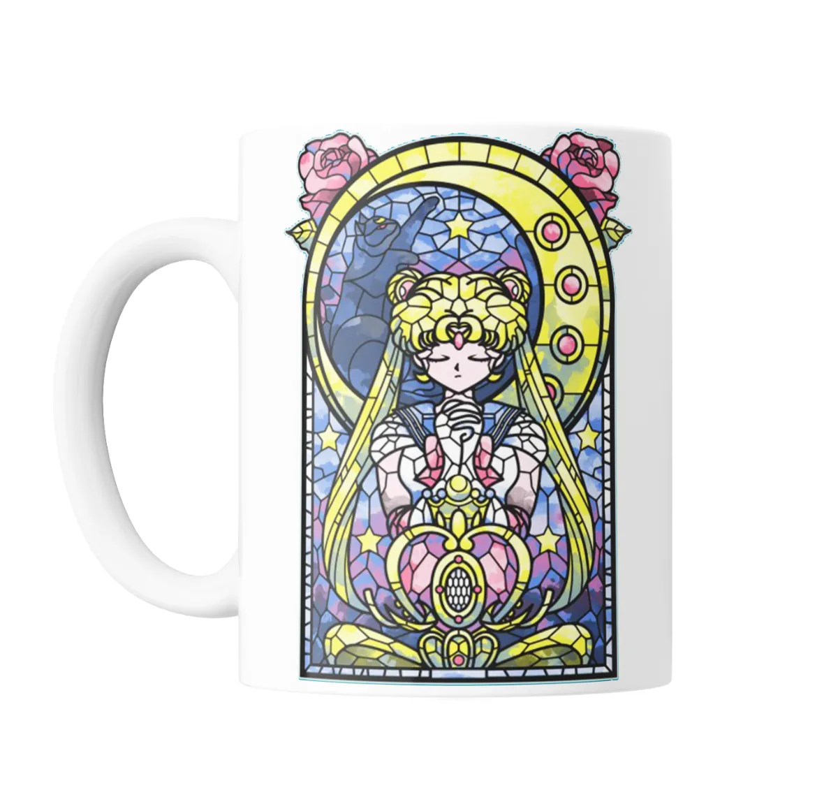 Taza de Cerámica Sailor Moon Usagi Vitral Art Nouveau - vista 2