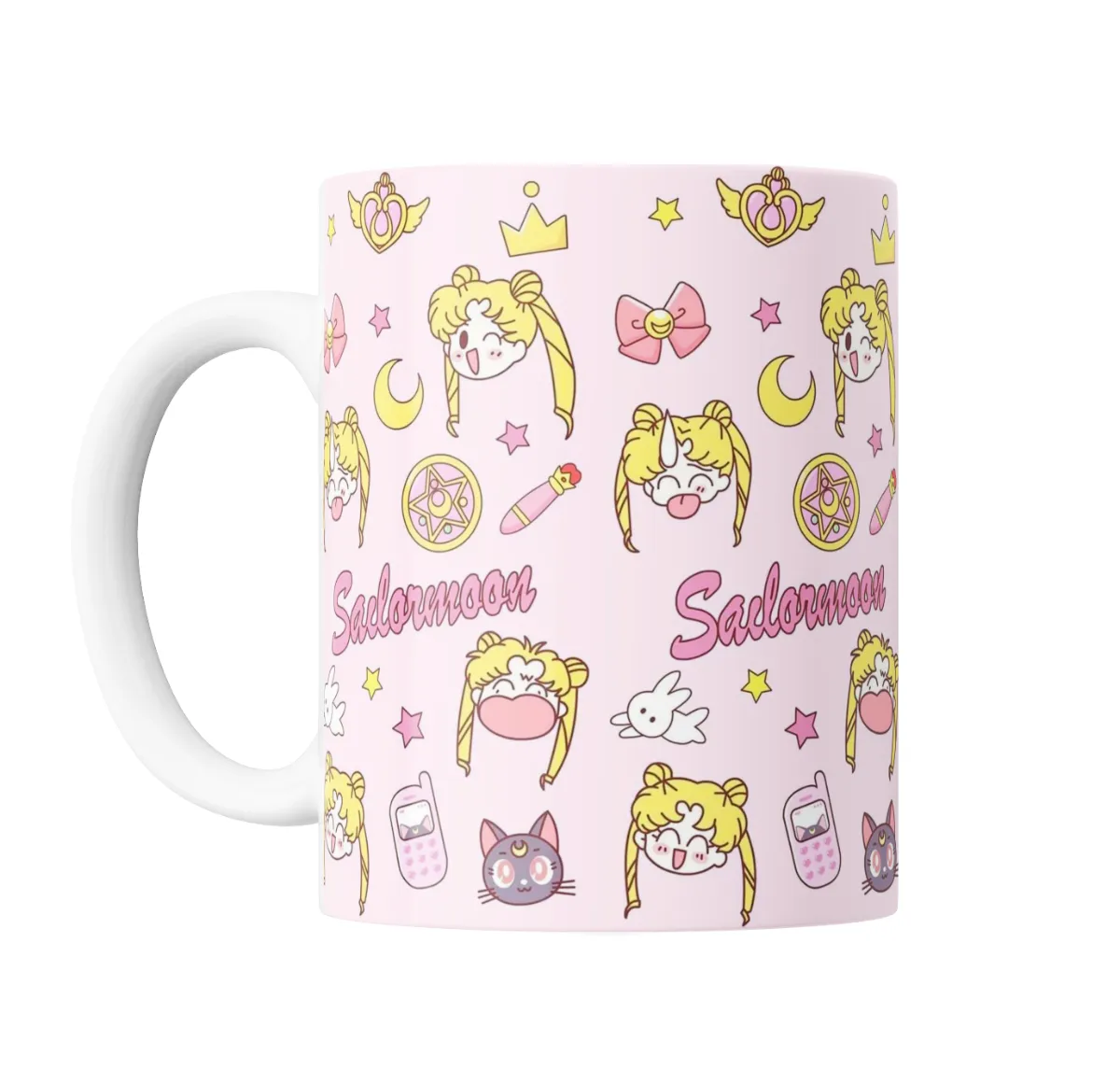 Taza de Cerámica Sailor Moon Patrón Chibi Luna Artemis - vista 2