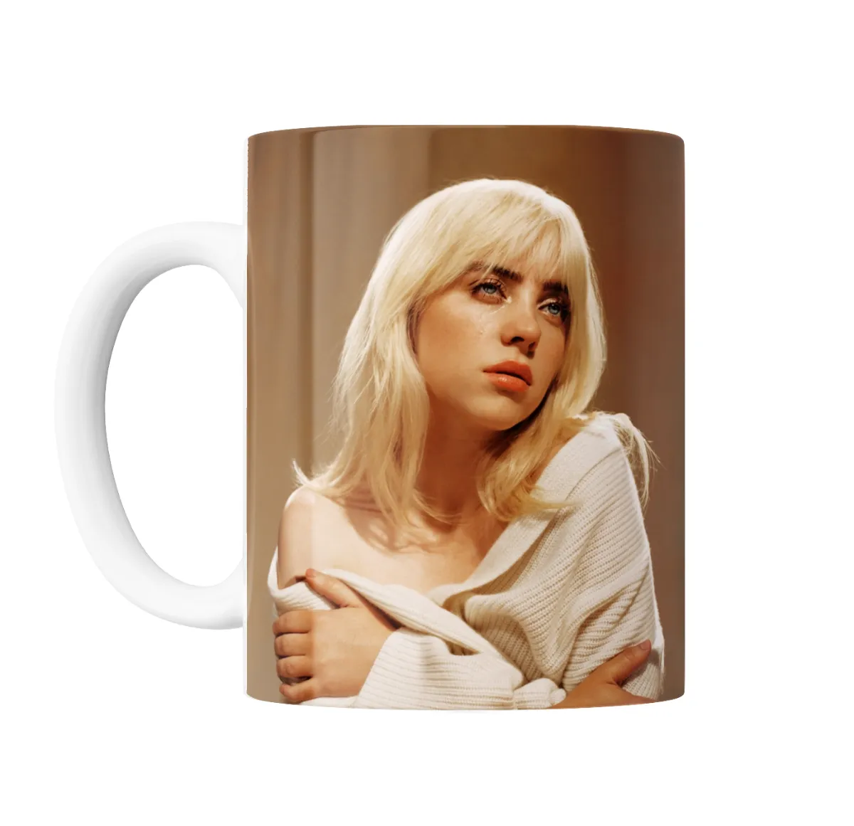 Taza de Cerámica Billie Eilish Foto Suéter Blanco - vista 2