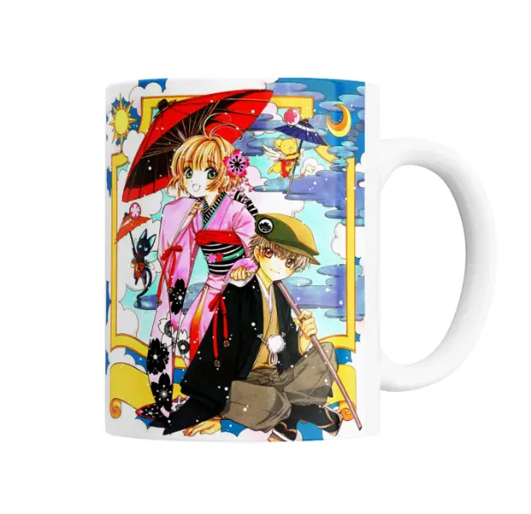 Taza de Cerámica Sakura Card Captor Sakura y Syaoran con Kero y Yue