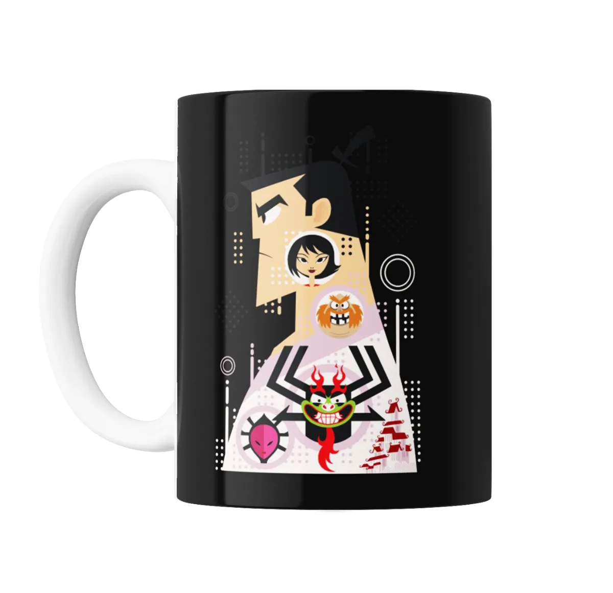 Taza de Cerámica Samurai Jack Ilustración Estilo Retro - vista 2