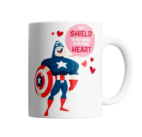 Taza de Cerámica Capitán América My Shield Is No Match For Your Heart