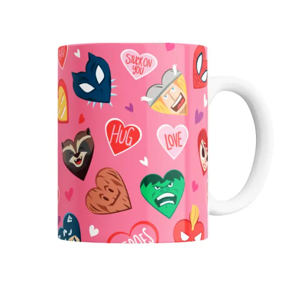 Taza de Cerámica Avengers Corazones San Valentín