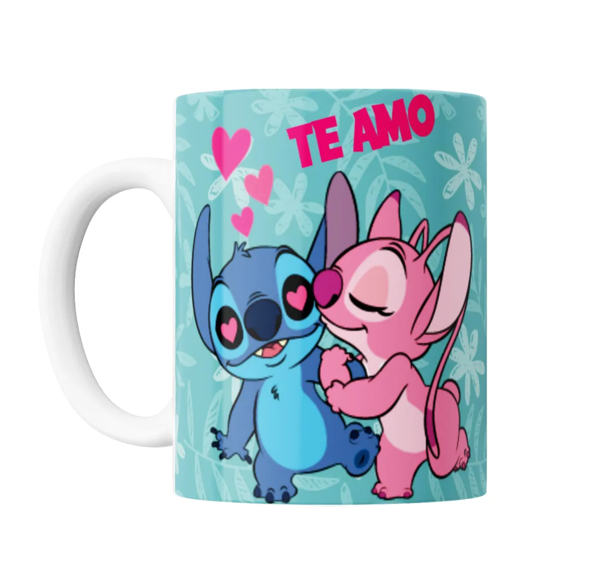 Taza de Cerámica Stitch y Angel Te Amo - vista 2