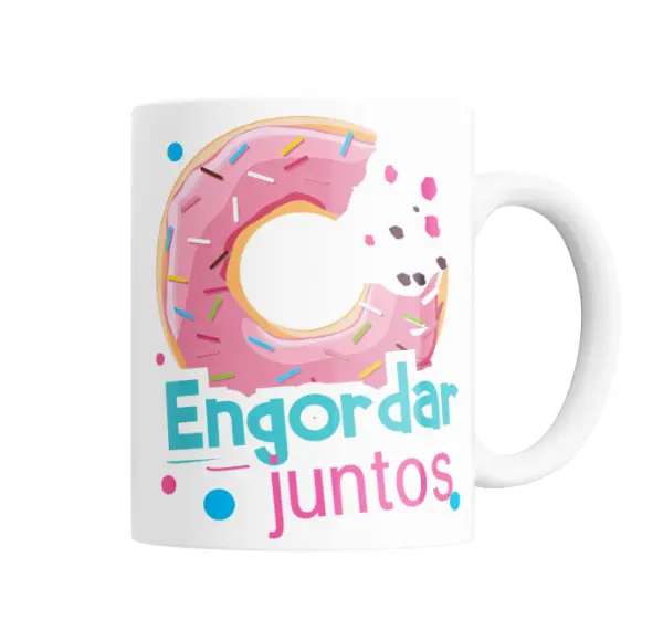 Taza de Cerámica Amar es Donut Rosa