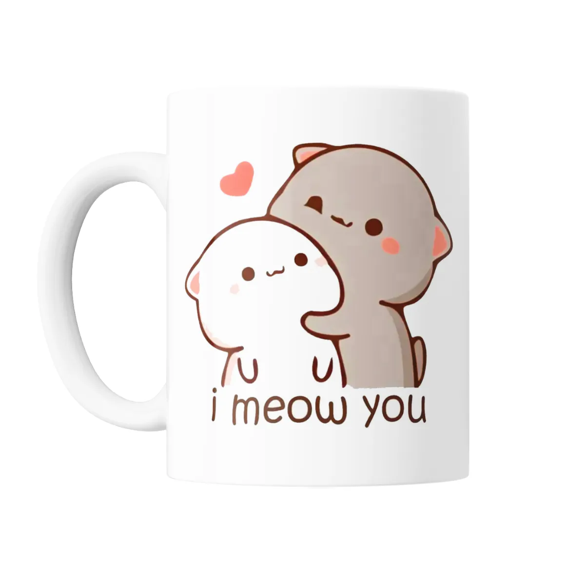 Taza de Cerámica Mochi Peach Cat Gatos Enamorados I Meow You - vista 2