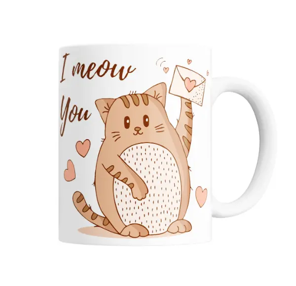 Taza de Cerámica Gato Naranja I Meow You