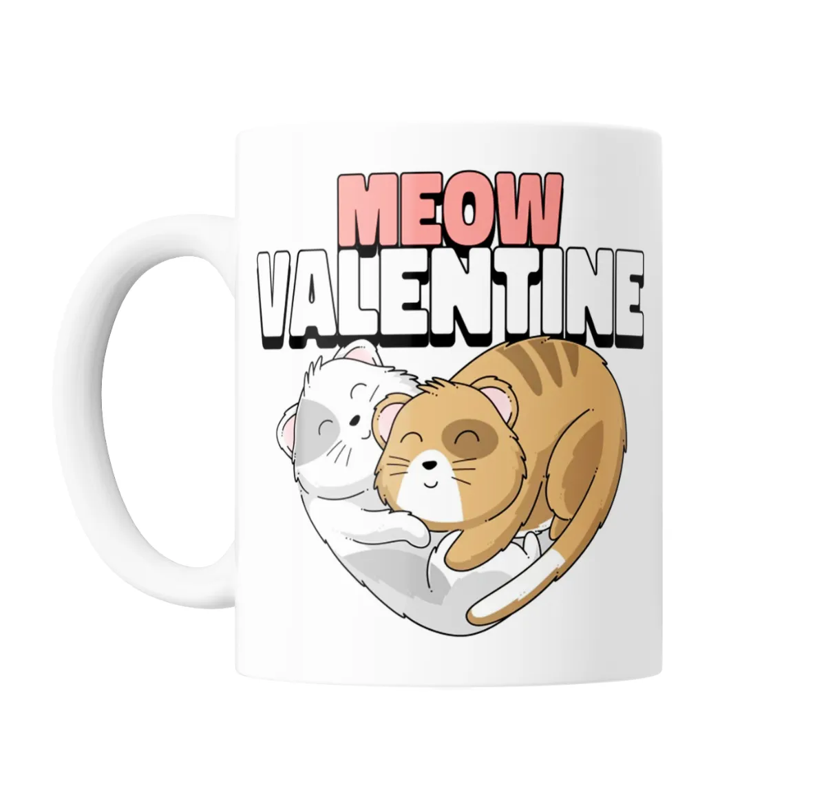 Taza de Cerámica Meow Valentine Gatitos Abrazados - vista 2