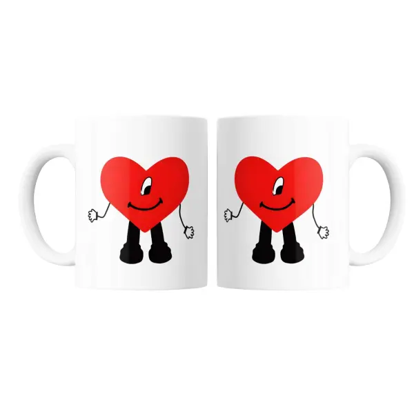 Taza de Cerámica Bad Bunny Corazón Pack x2