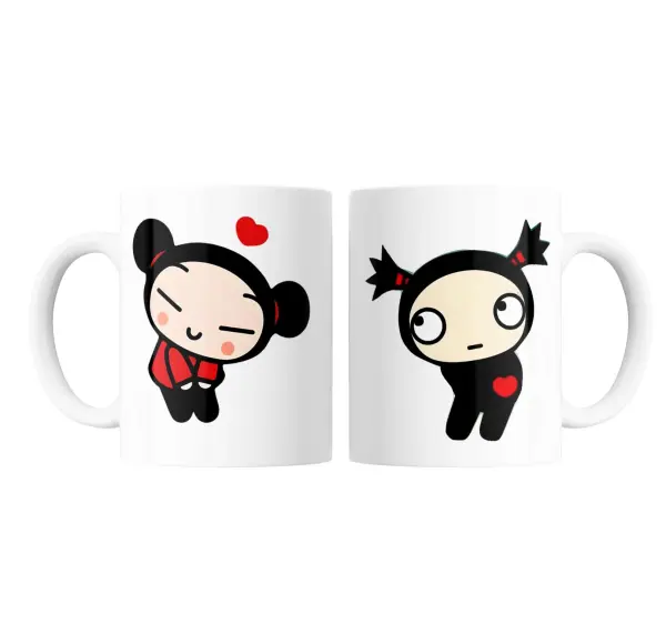 Taza de Cerámica Pucca y Garu Pareja San Valentín