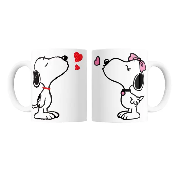 Taza de Cerámica Snoopy y Fifi Enamorados