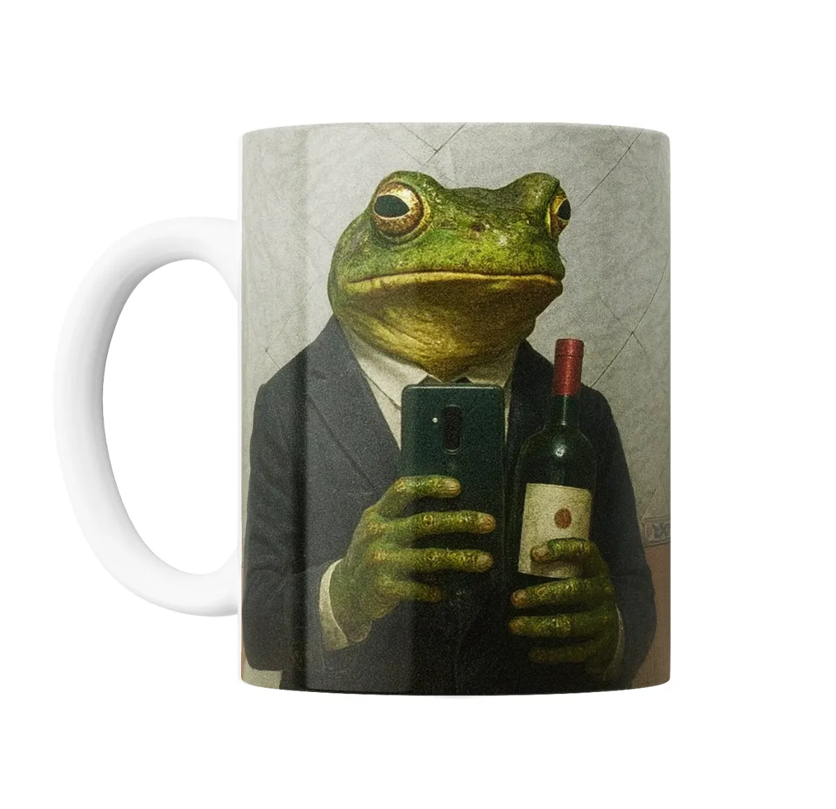 Taza de Cerámica Sapardo con vino y celular - vista 2