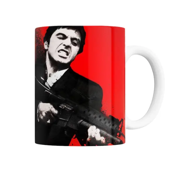 Taza de Cerámica Scarface Tony Montana con Metralleta