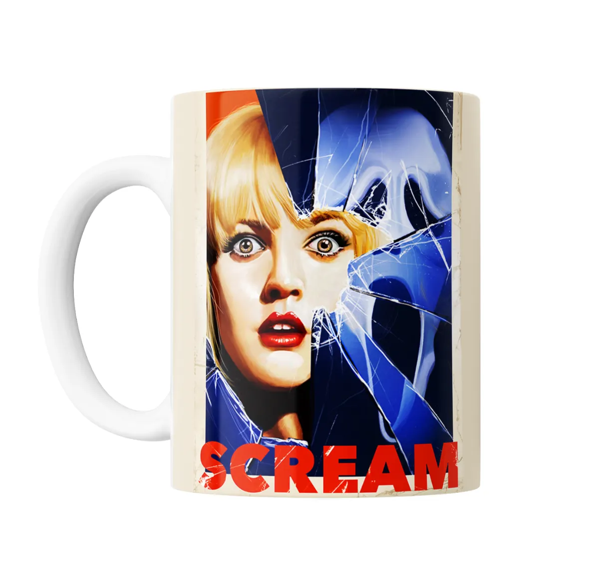 Taza de Cerámica Scream Mascara Fantasma y Rostro Roto - vista 2