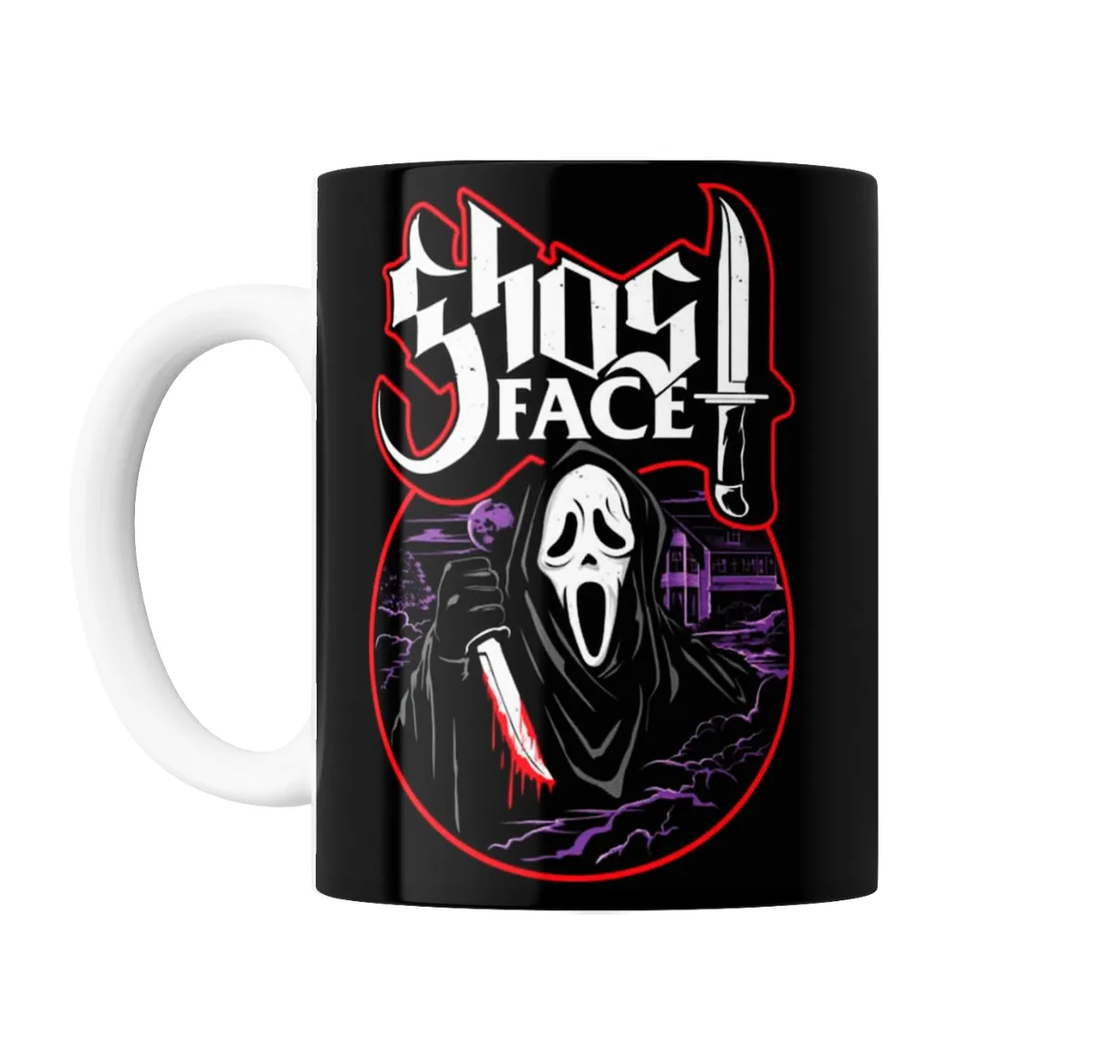 Taza de Cerámica Scream Ghostface Cuchillo y Casa - vista 2