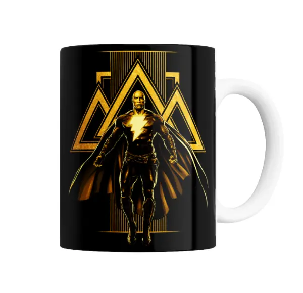 Taza de Cerámica Black Adam Dorado con Rayo