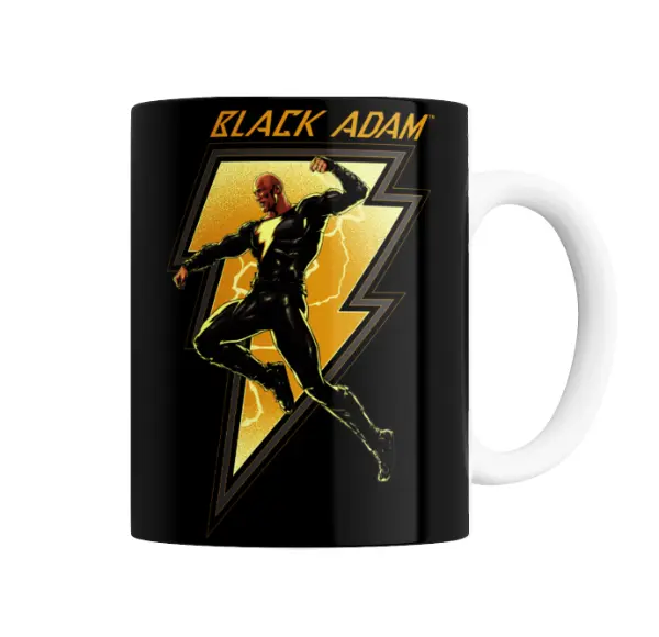 Taza de Cerámica Black Adam Relámpago Dorado