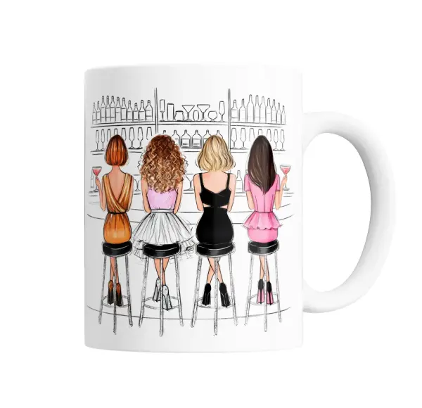 Taza de Cerámica Sex and The City Cuatro Amigas en la Barra