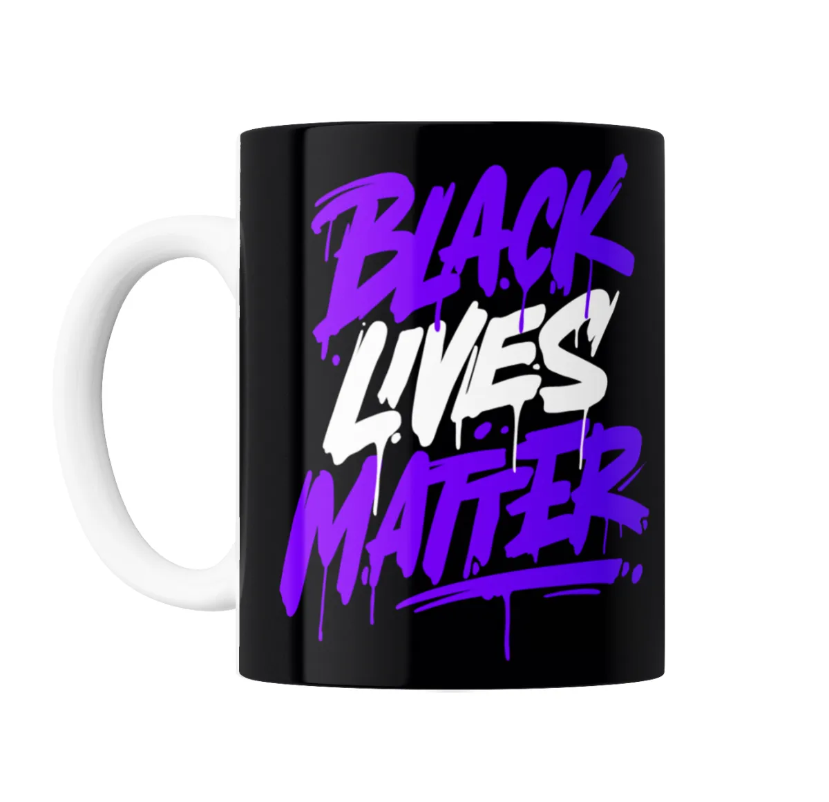 Taza de Cerámica Black Lives Matter Graffiti Violeta - vista 2