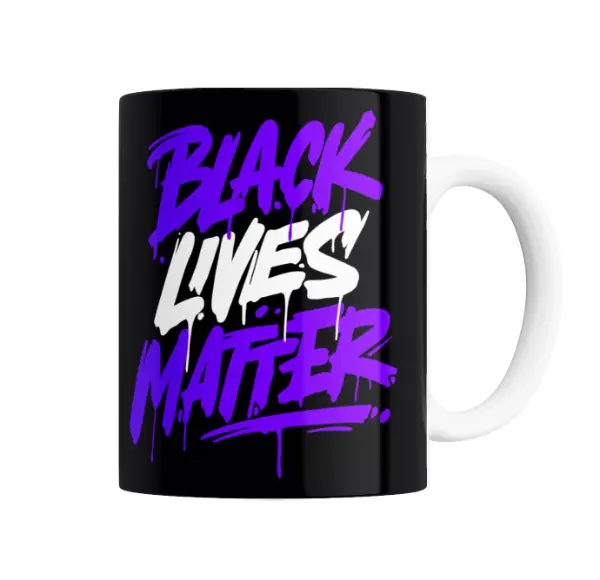 Taza de Cerámica Black Lives Matter Graffiti Violeta