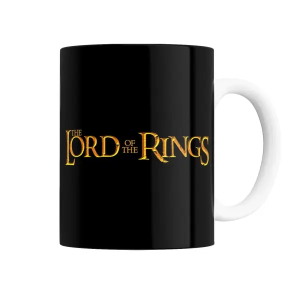 Taza de Cerámica El Señor de los Anillos Logo Dorado